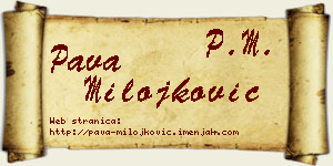 Pava Milojković vizit kartica